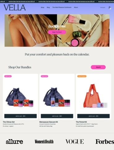 eCommerce website: Vella