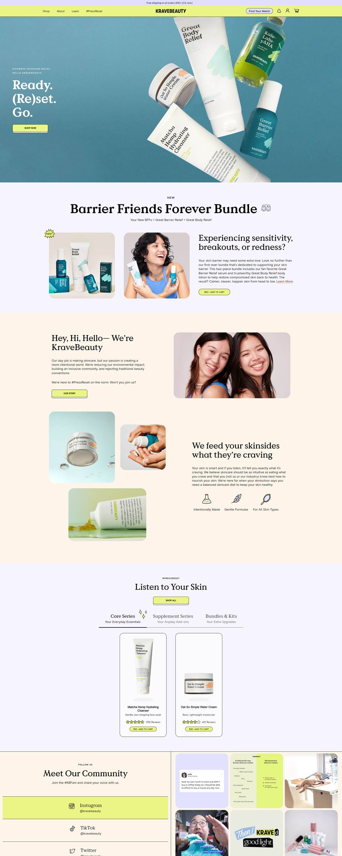 eCommerce website: KraveBeauty