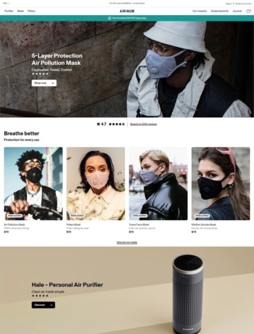eCommerce website: Airinum