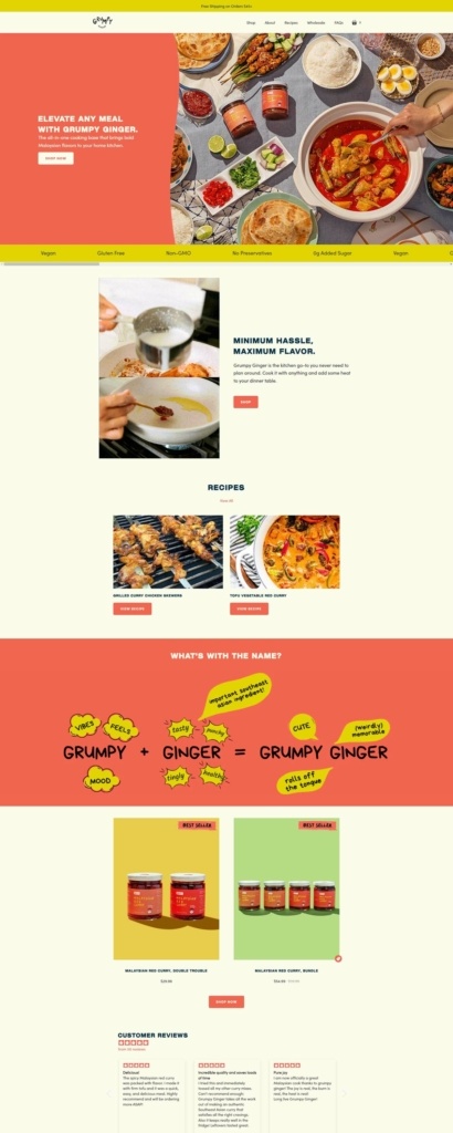 Grumpy Ginger | eCommerce Website Design Gallery & Tech Inspiration