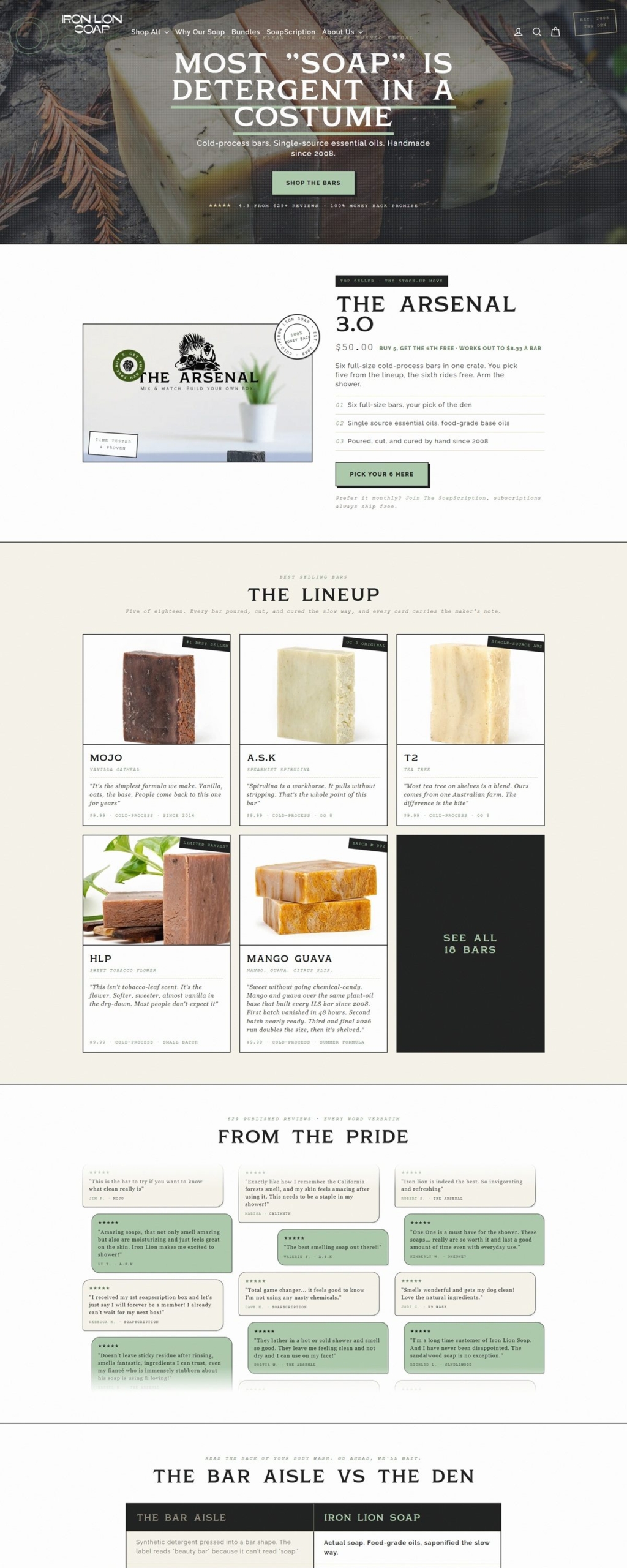 eCommerce website: Iron Lion Soap