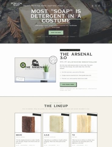 eCommerce website: Iron Lion Soap