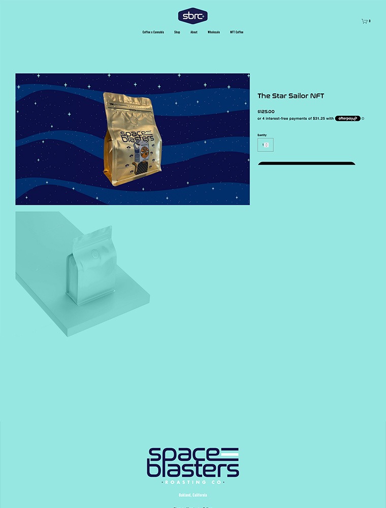 Space blasters coffee ecommerce website design gallery tech inspiration