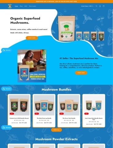 eCommerce website: Mālama Mushrooms