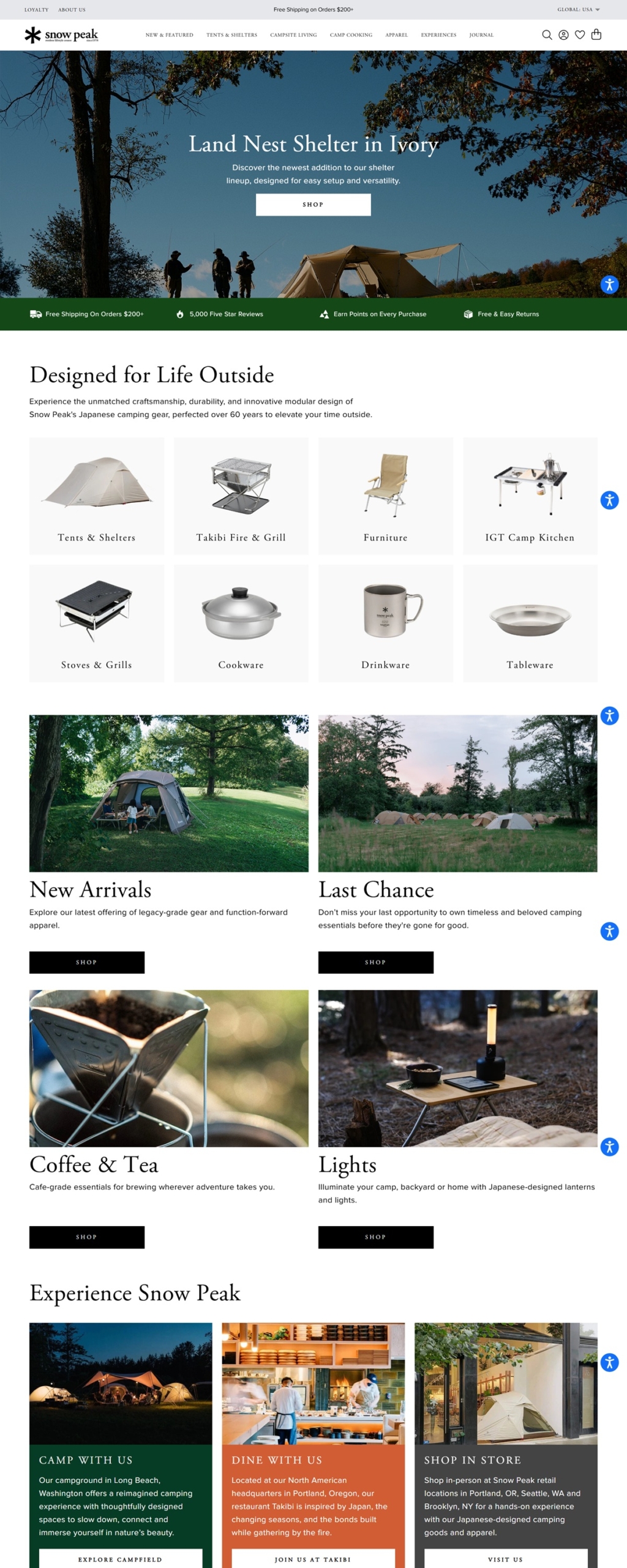 eCommerce website: Snow Peak