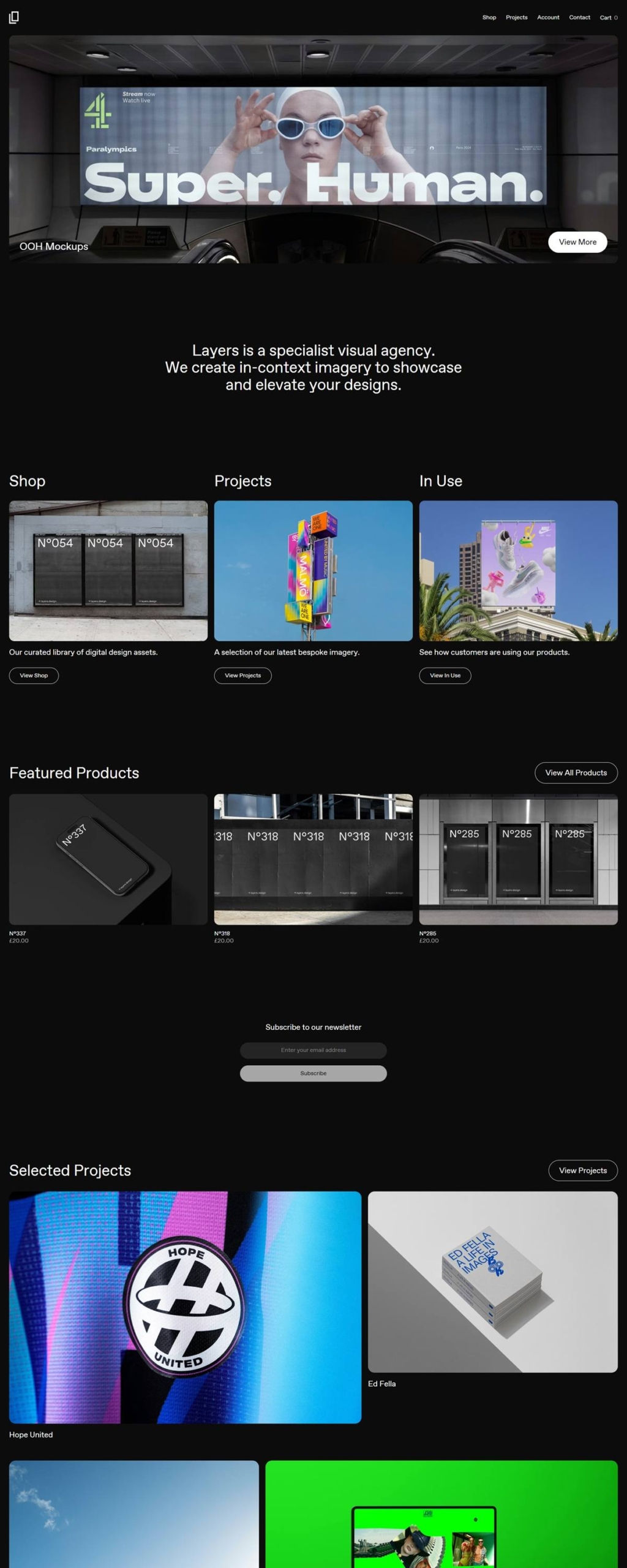 eCommerce website: Layers