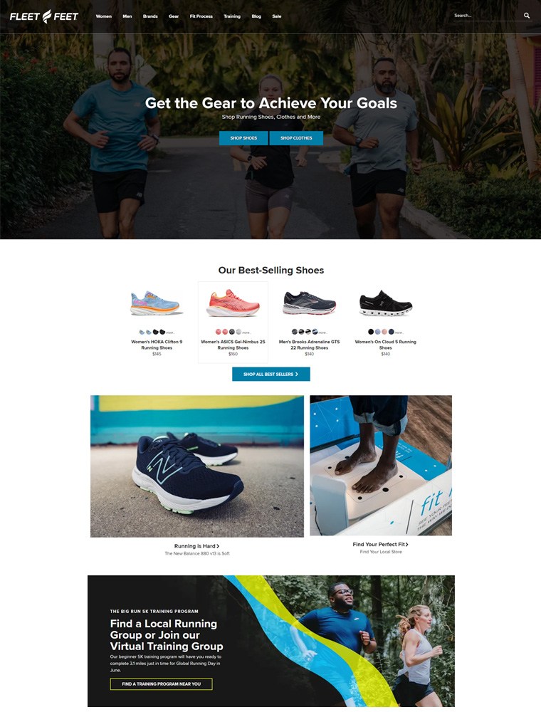 Fleet Feet Sports site Design Gallery & Tech Inspiration