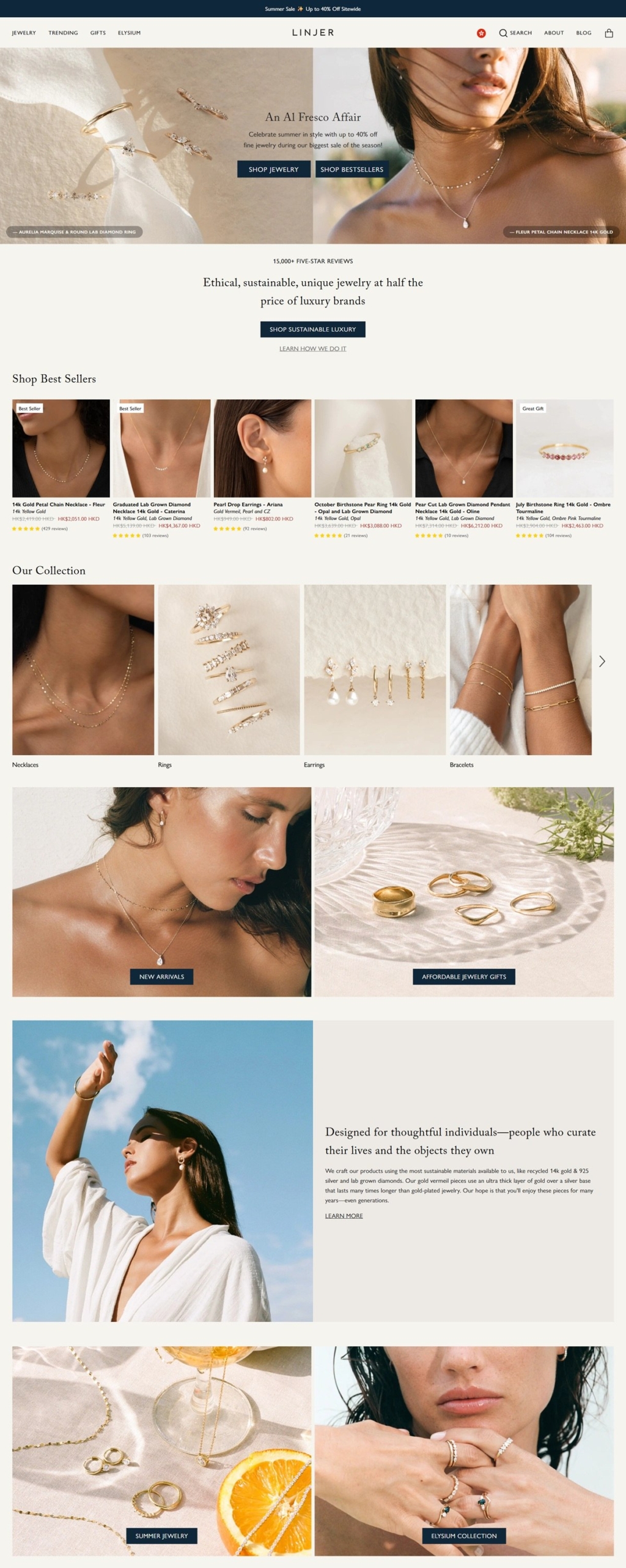 eCommerce website: Linjer