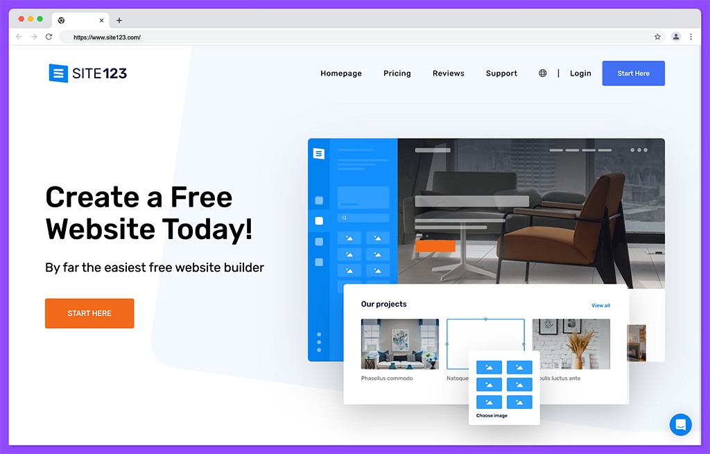 site123 - best one page website builder