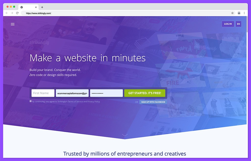 strikingly - best one page website builder