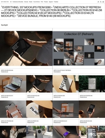 eCommerce website: Art Directed