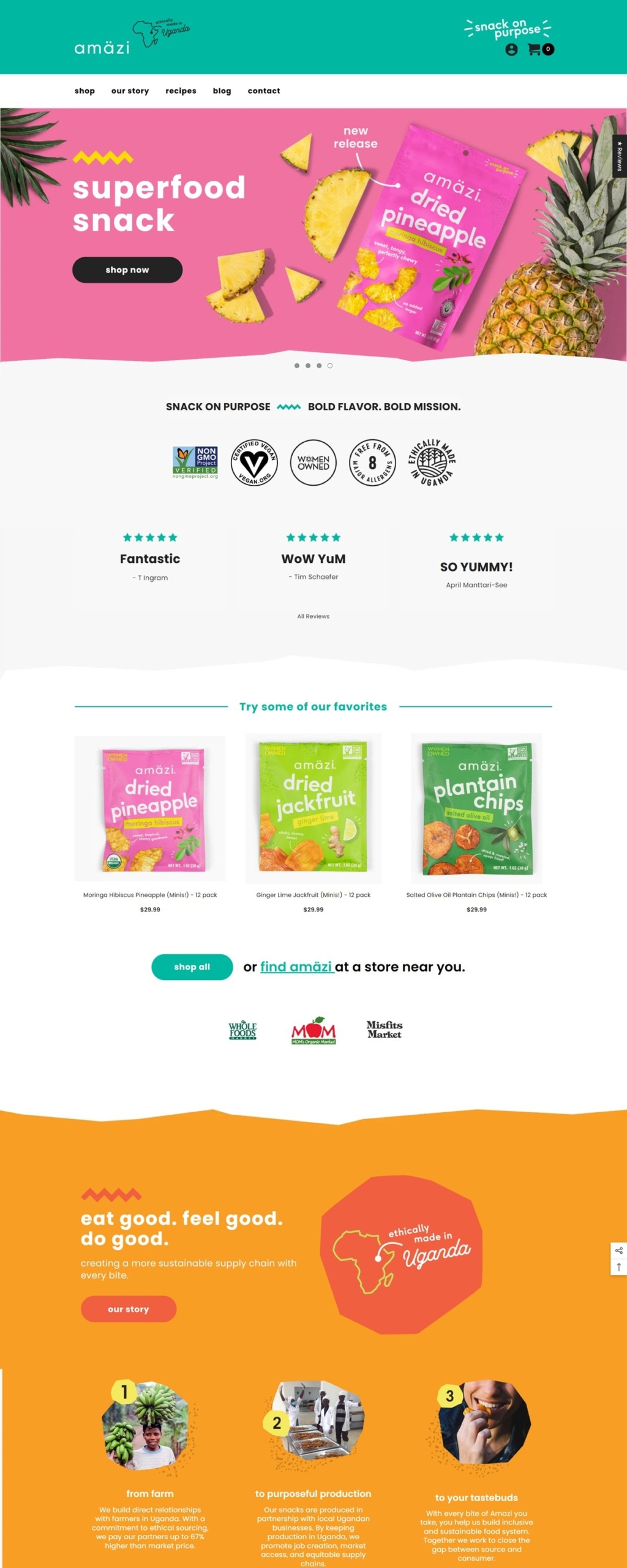 eCommerce website: Amazi Foods