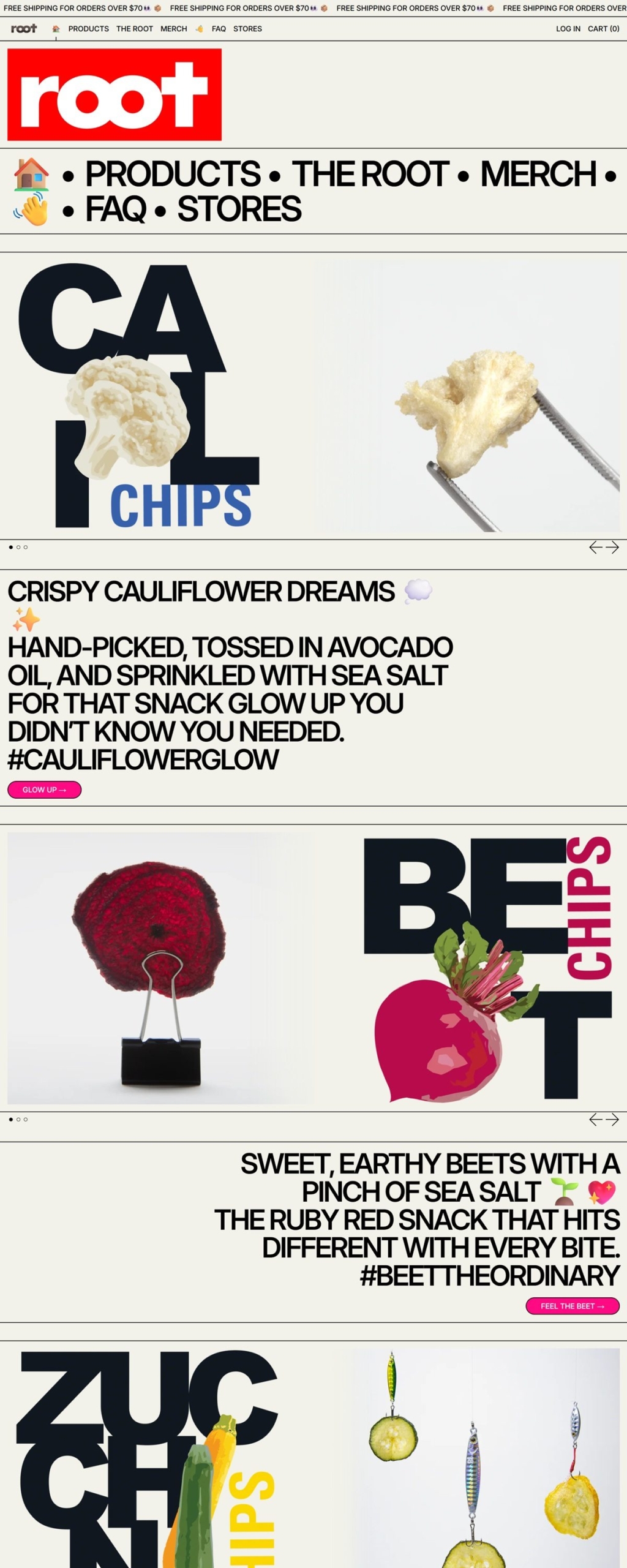 eCommerce website: Root Foods