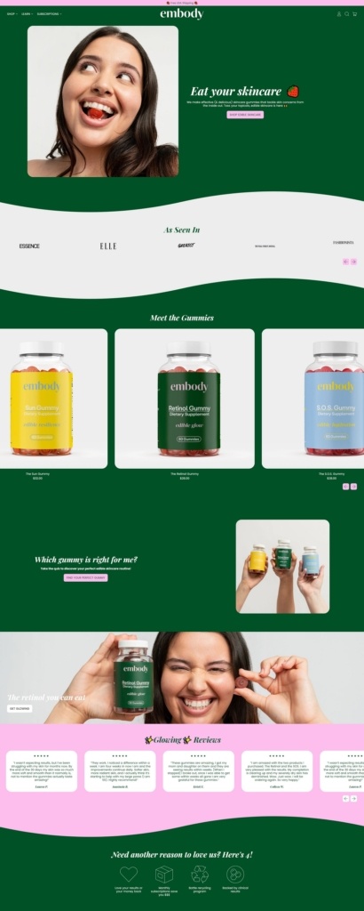 Embody | eCommerce Website Design Gallery & Tech Inspiration