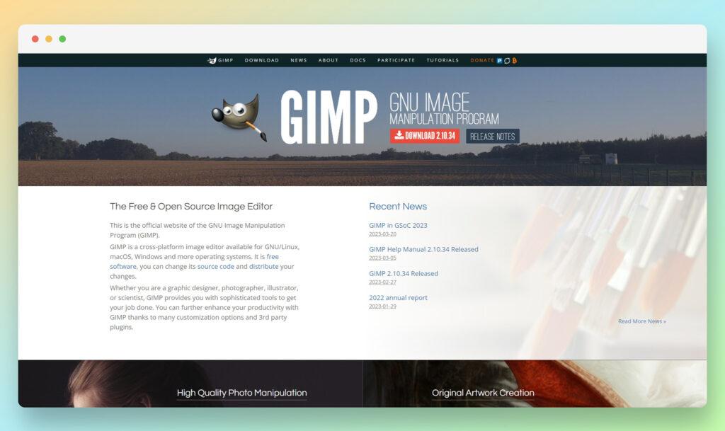 Gimp - Best Graphic Design Software