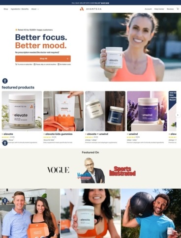 eCommerce website: Avantera