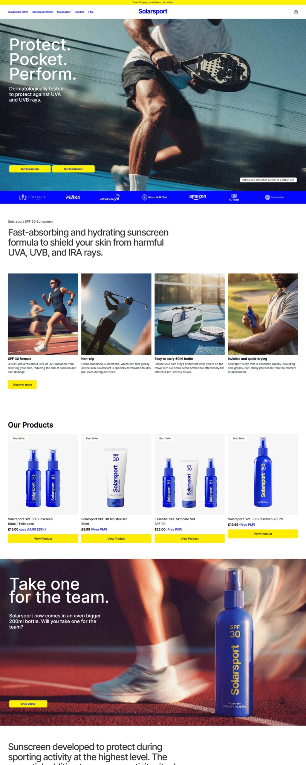 eCommerce website: Solarsport