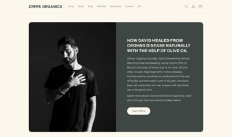eCommerce website: Zimms Organics