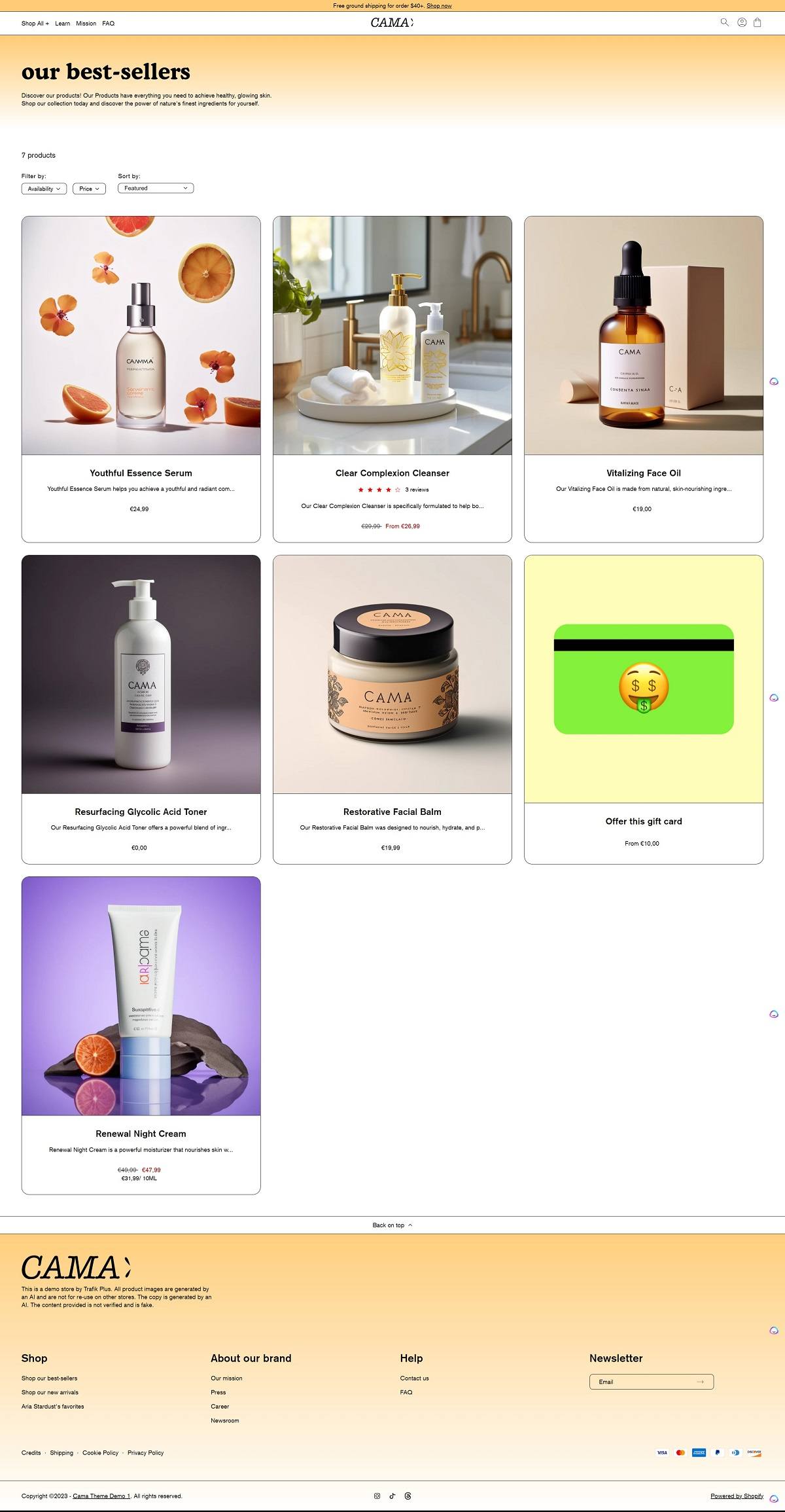 Cama | eCommerce Website Design Gallery & Tech Inspiration