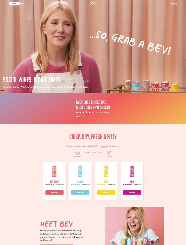 Bev | eCommerce Website Design Gallery & Tech Inspiration