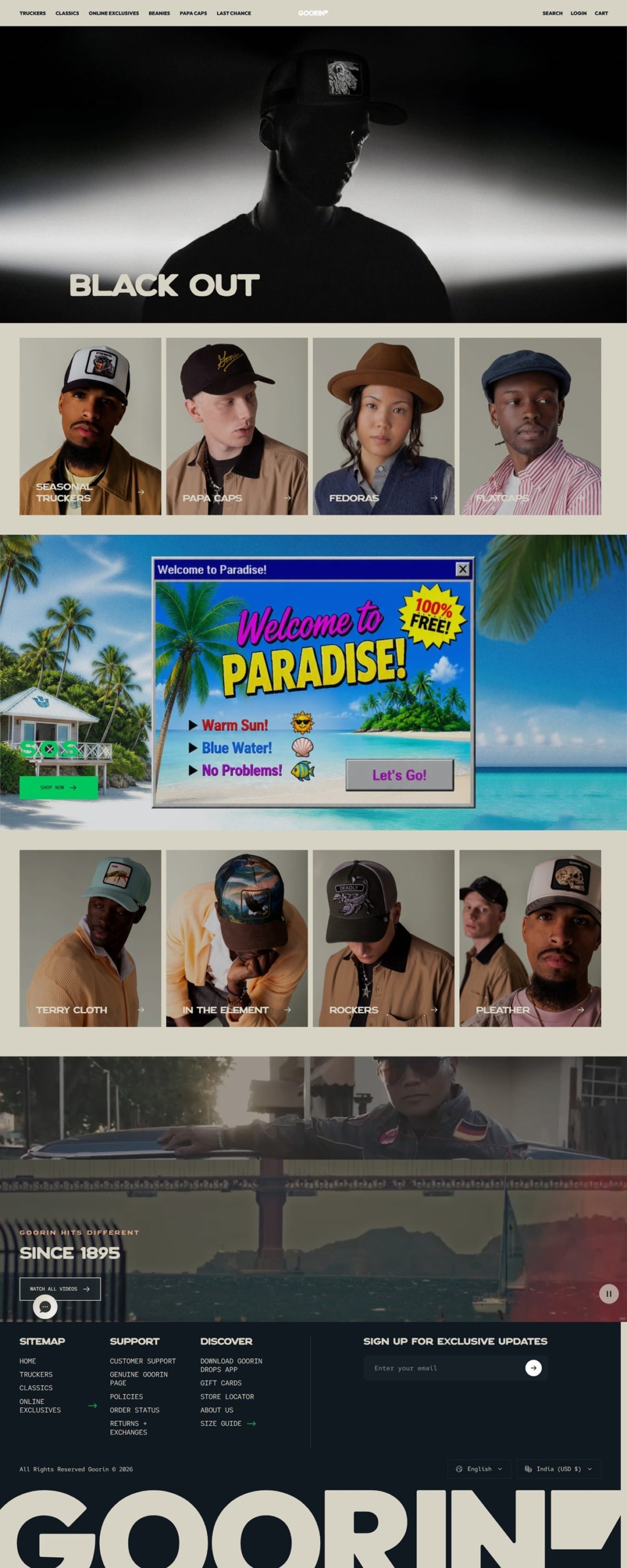 eCommerce website: Goorin Bros