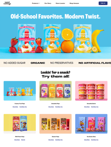 eCommerce website: Sweet Nothings