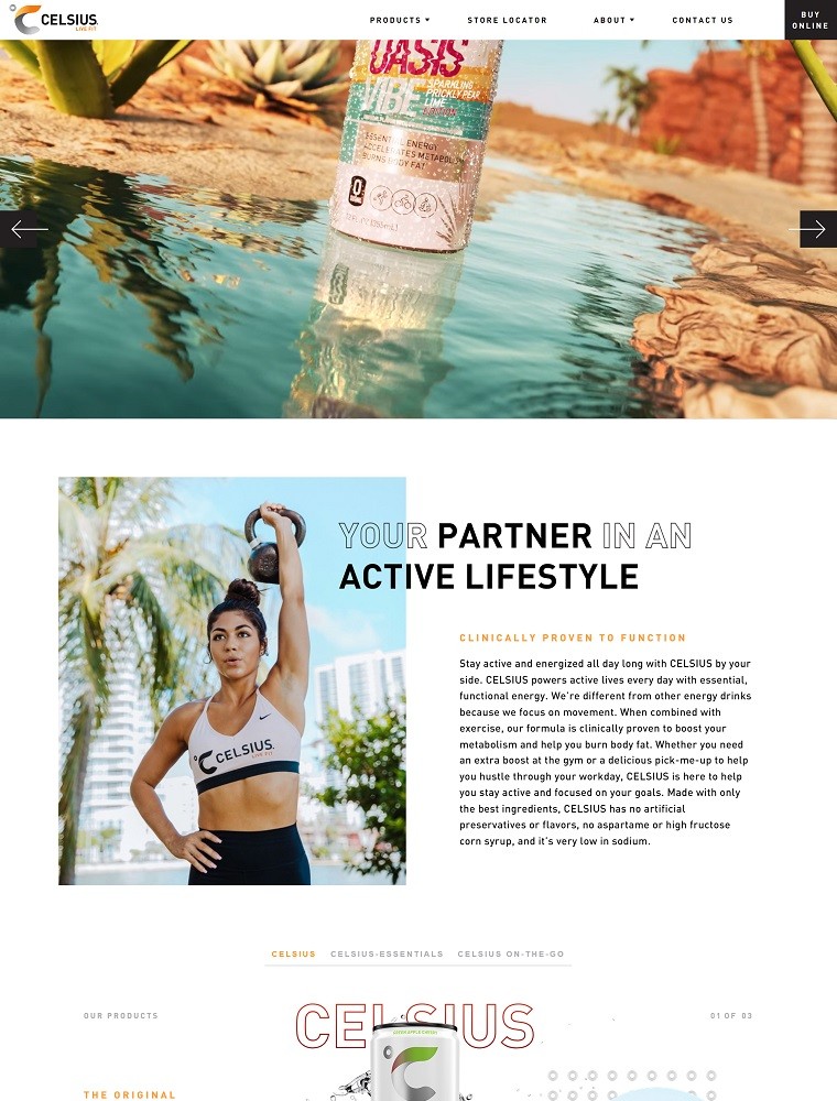 CELSIUS | eCommerce Website Design Gallery & Tech Inspiration