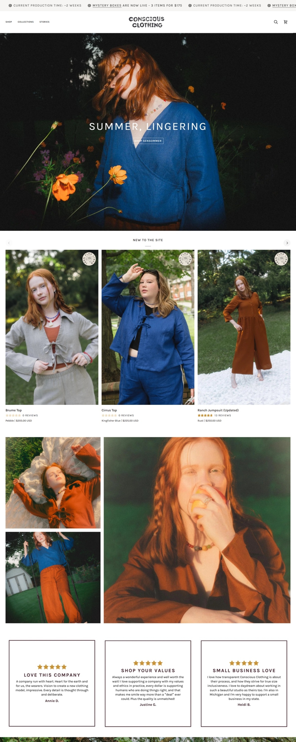 eCommerce website: Conscious Clothing