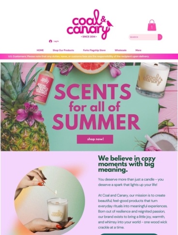 eCommerce website: Coal and Canary