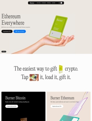 eCommerce website: Burner