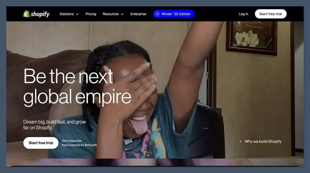 shopify homepage
