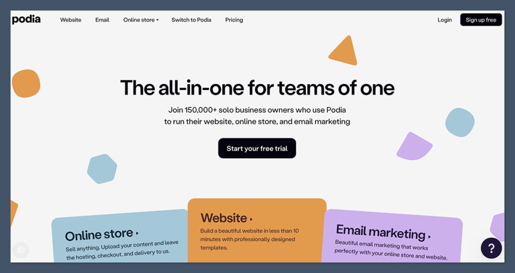Podia Homepage
