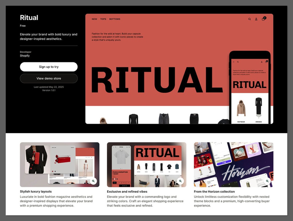 ritual horizon shopify theme