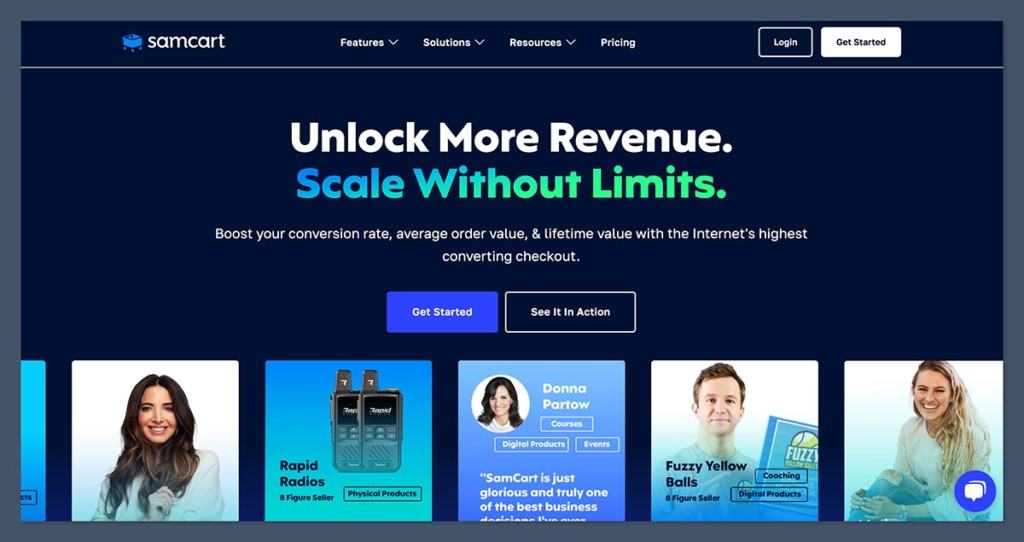 samcart homepage