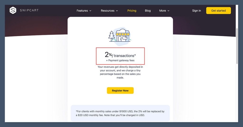 Snipcart Pricing