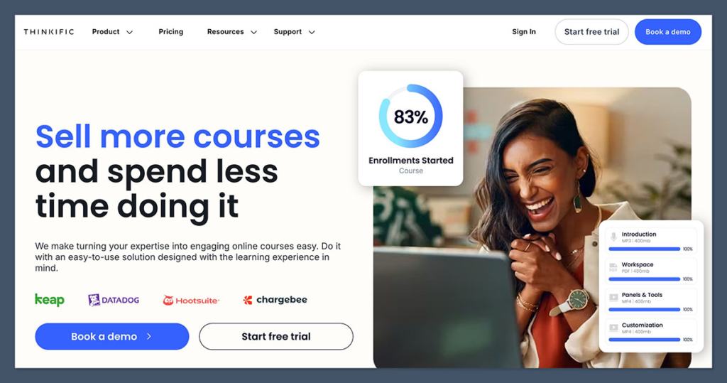 Thinkific Homepage