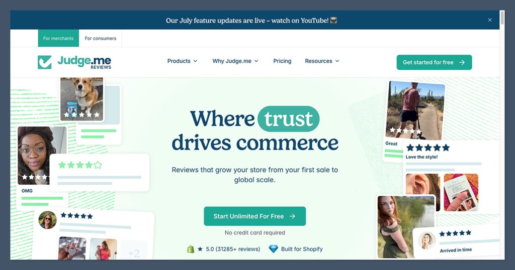 Judge-me Homepage