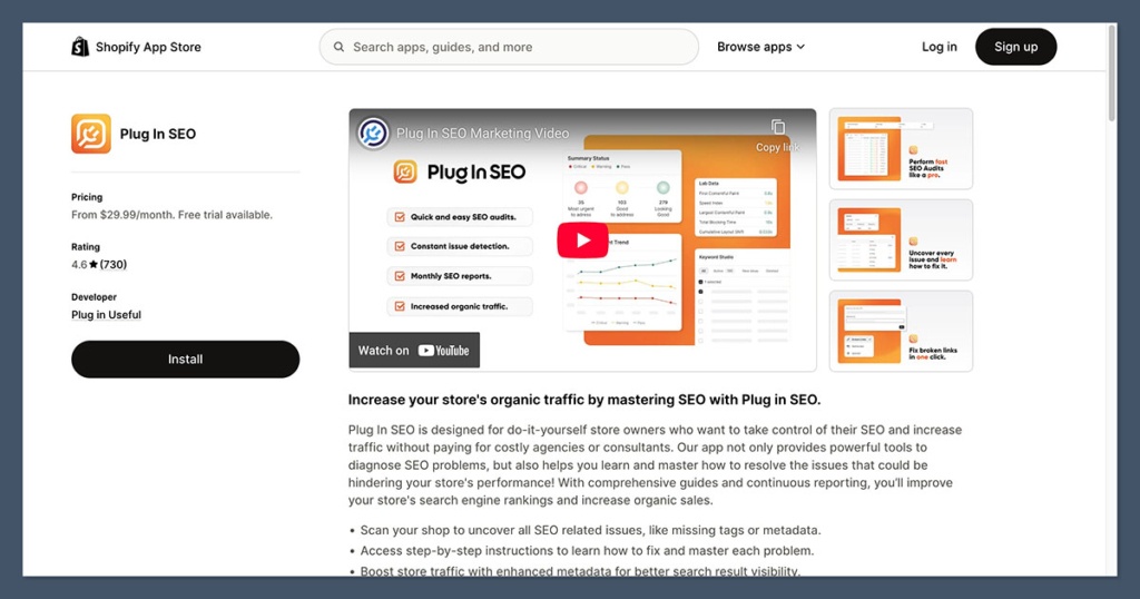 Plug in SEO App