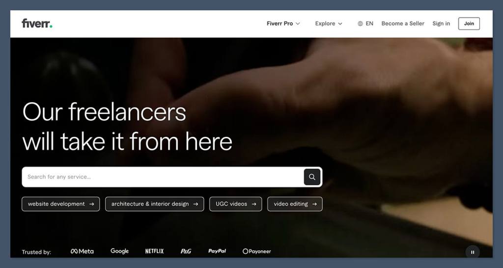 Fiverr Homepage