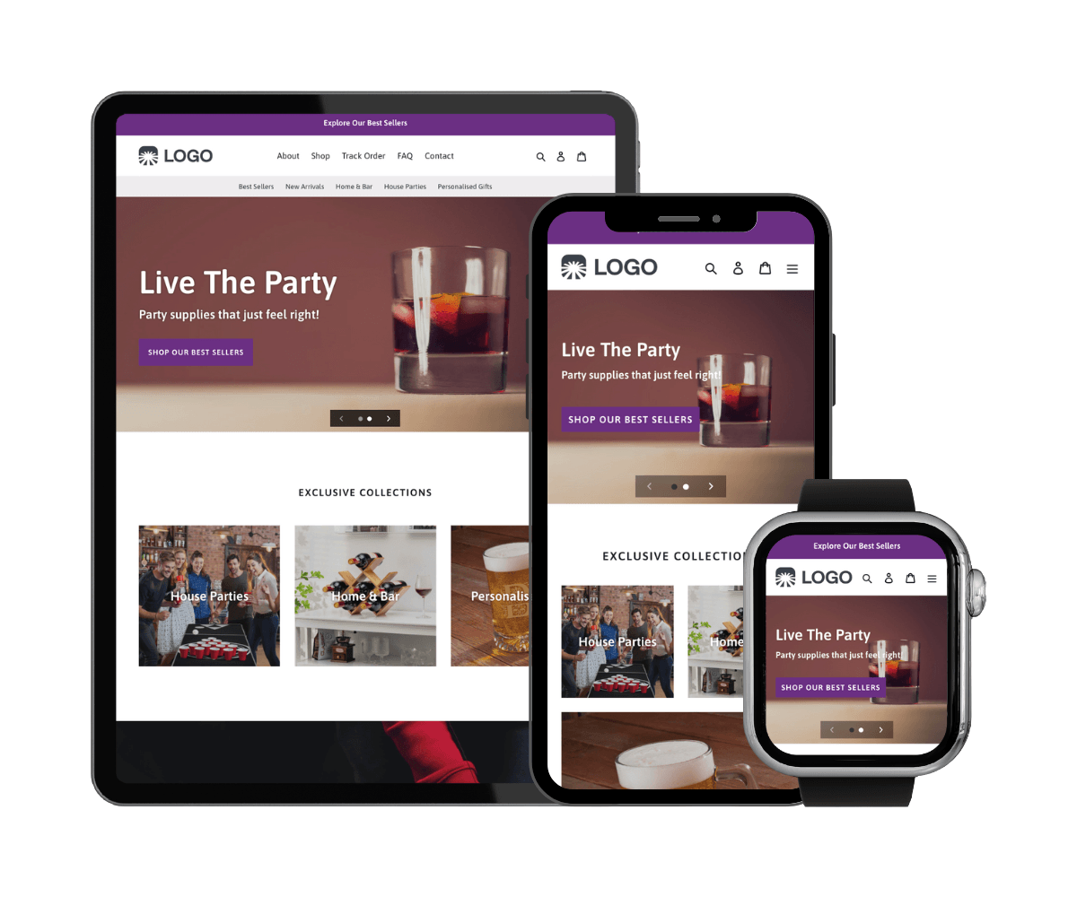 eCommerce pre-made store: Party Supplies Store