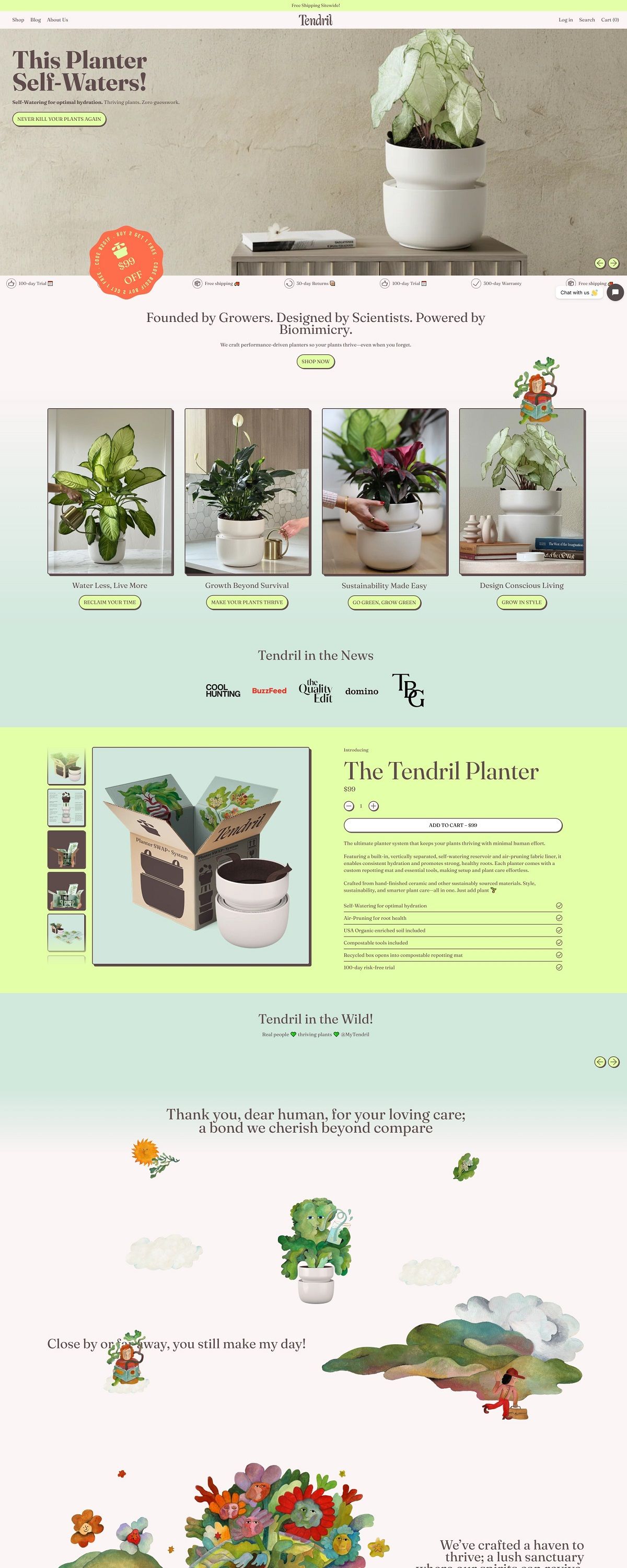 eCommerce website: Tendril