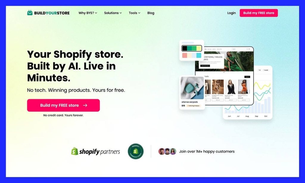 buildyourstore ai homepage