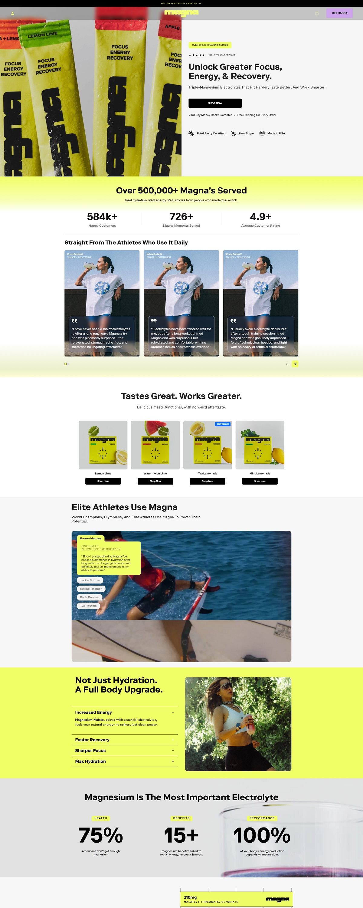 eCommerce website: Drink Magna