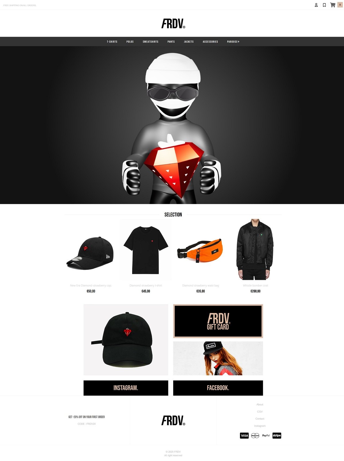 eCommerce website: FRDV