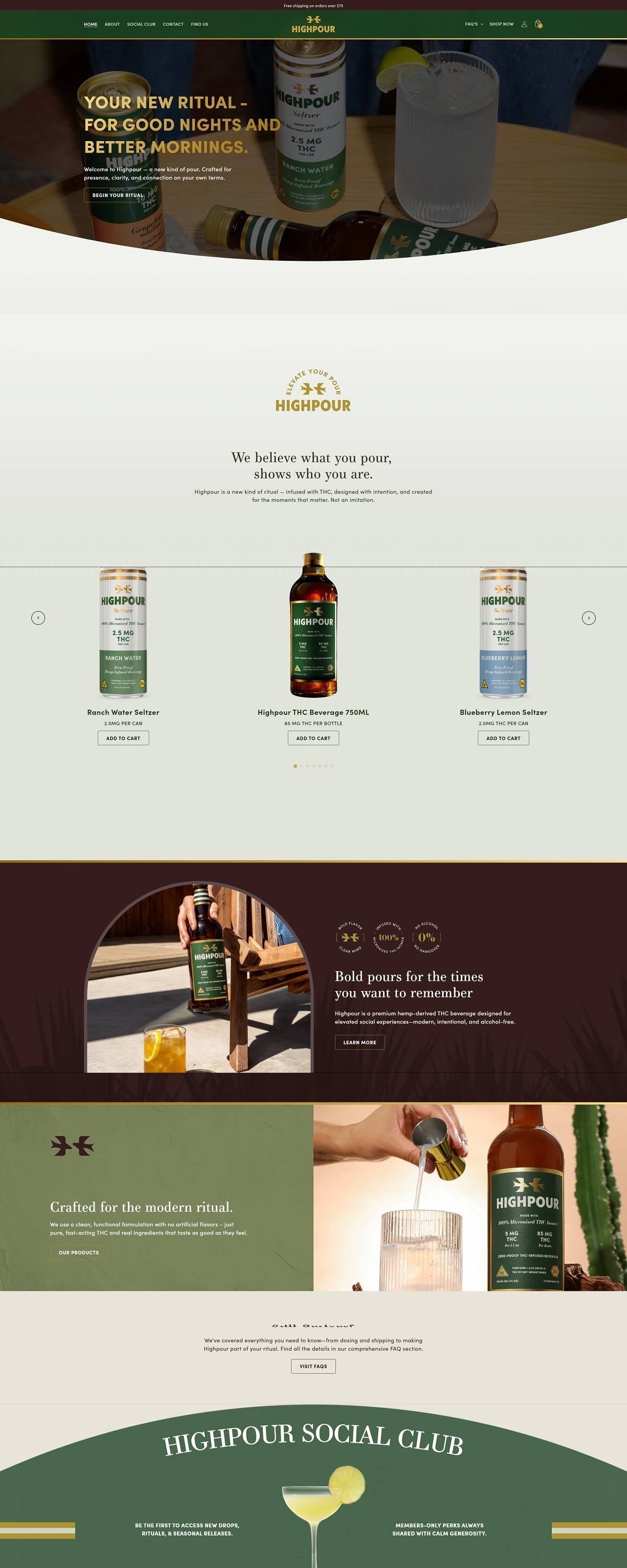 eCommerce website: Highpour