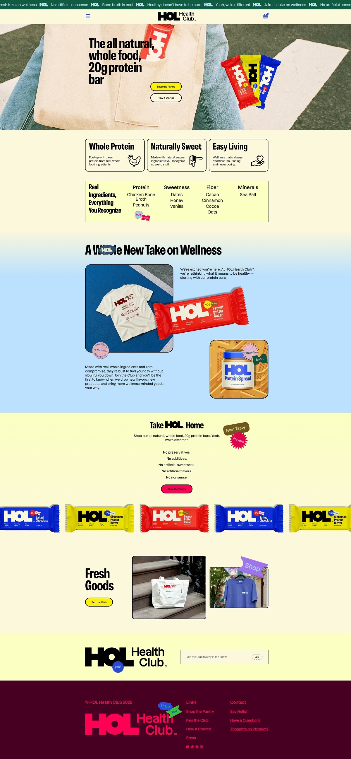 eCommerce website: Hol Health Club