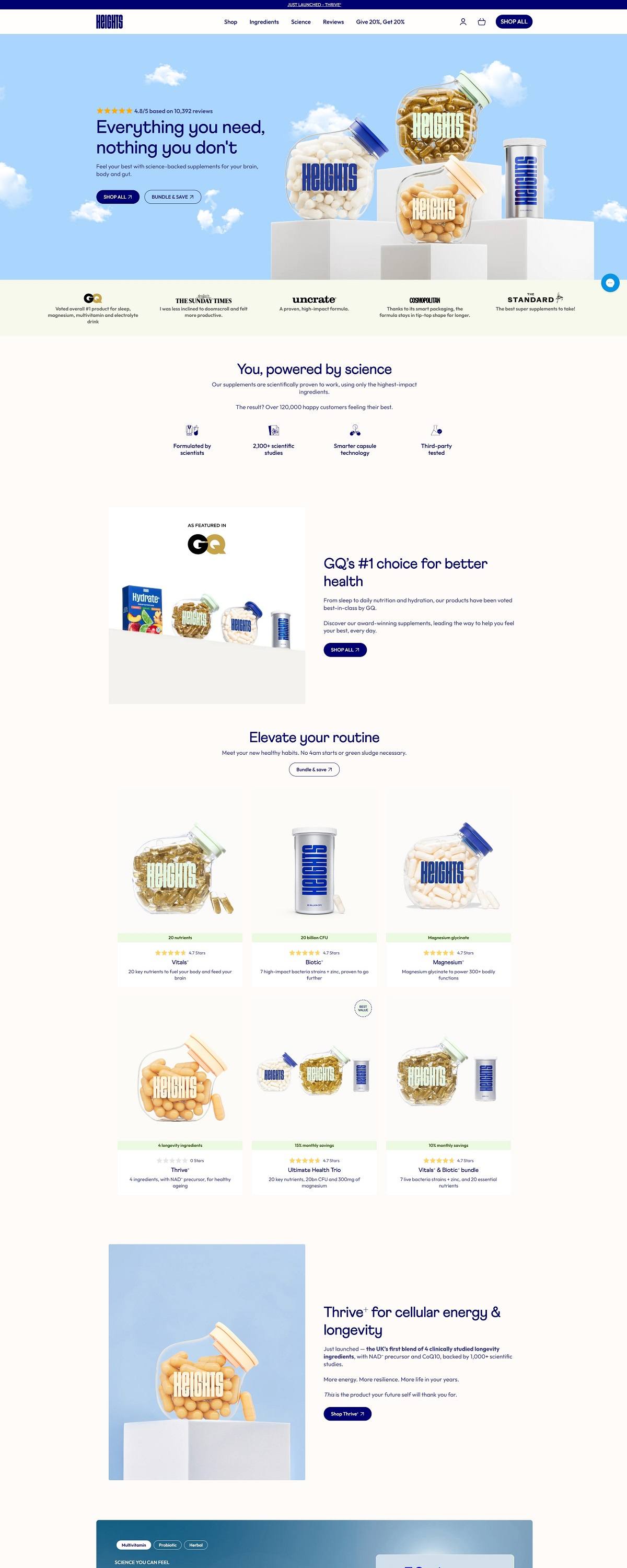 eCommerce website: Heights