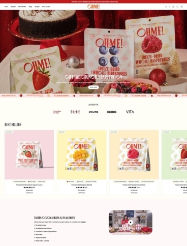 eCommerce website: OhMe Foods