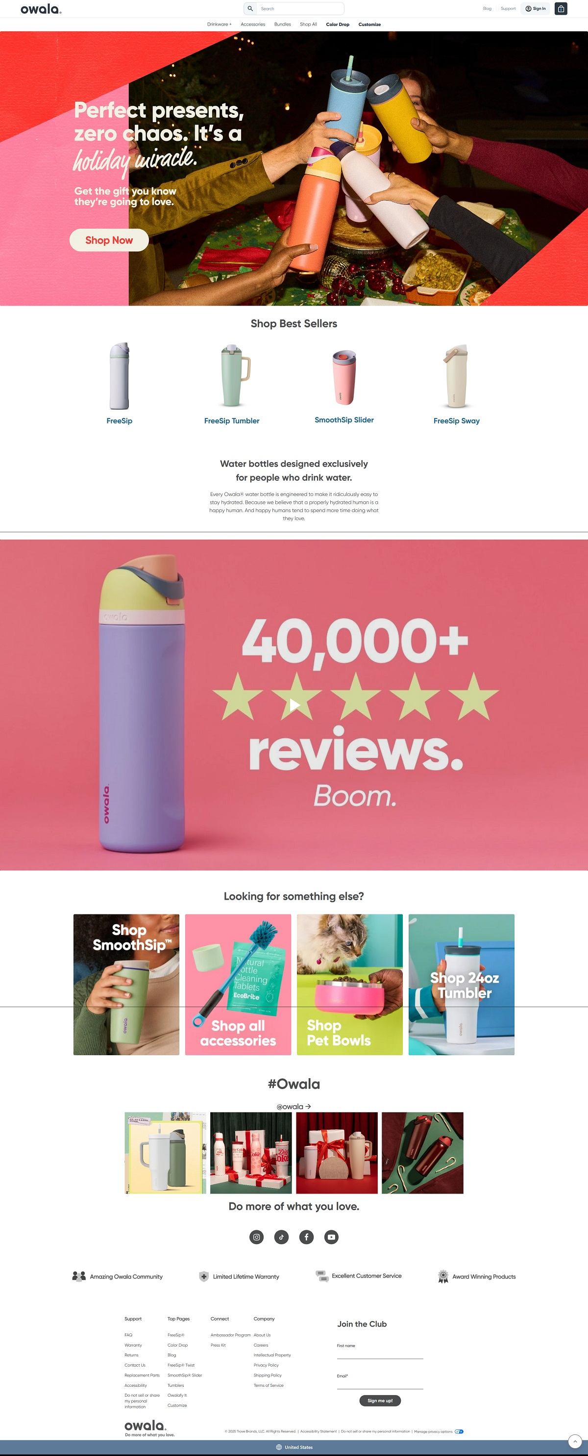 eCommerce website: Owala Life