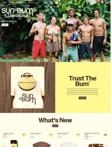 eCommerce website: Sun Bum